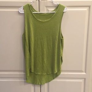 Lime green hi-low rayon silky tank size L
